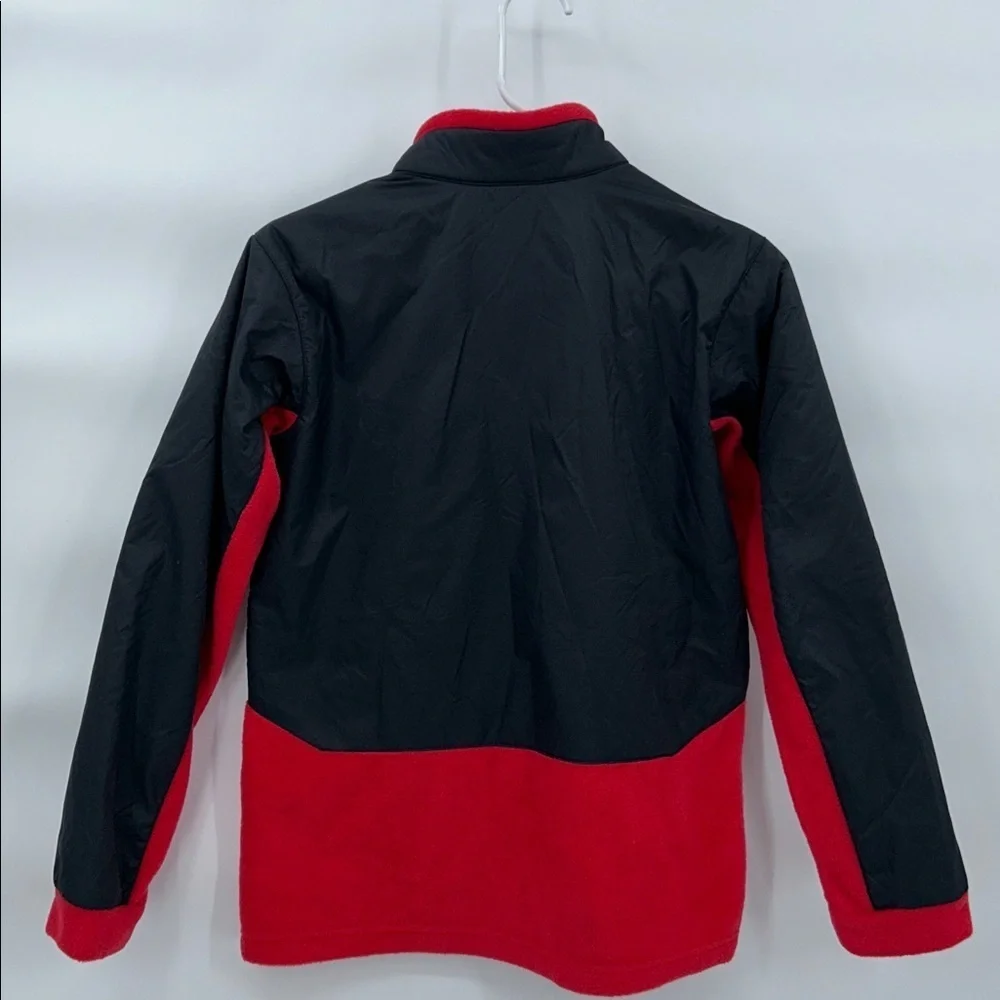 Columbia Youth Large Red Black Fleece Jacket Full Zip Outdoor L (14-16)